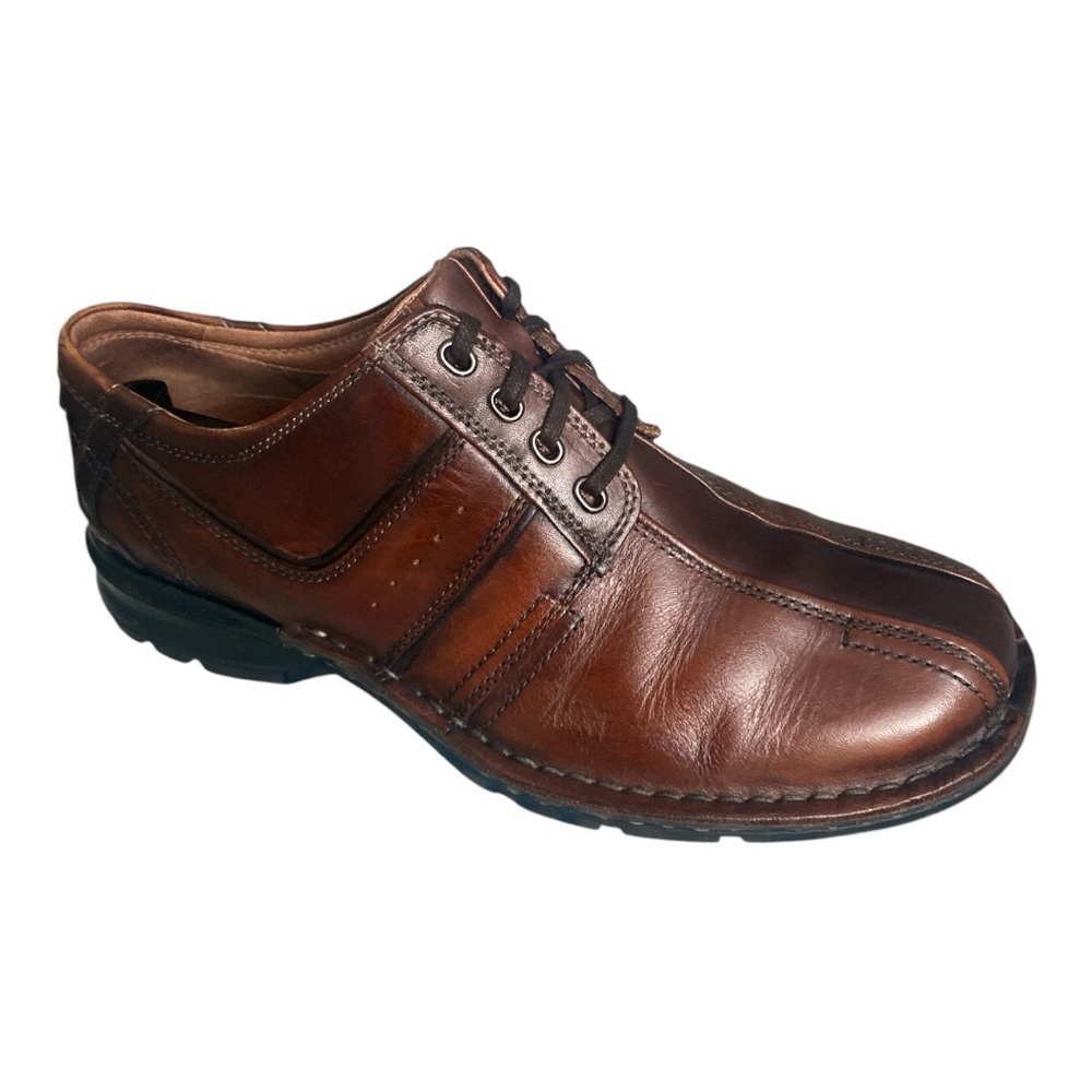 Clarks Touareg Vibe Two Tone Brown Leather Lace Up Oxford Shoes Men’s 10 Comfort
